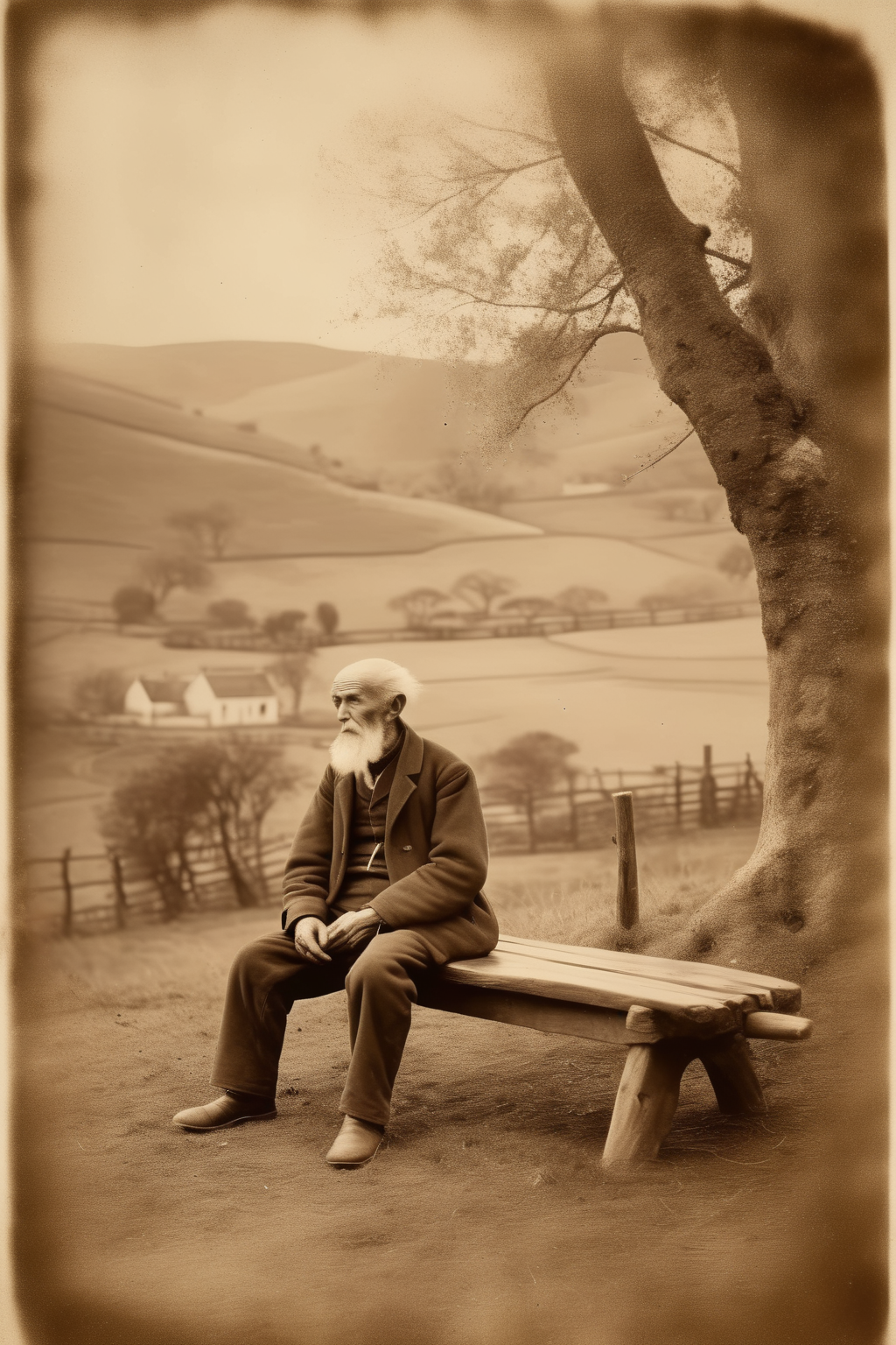 00091-2055256914-_lora_Albumen Print_1_Albumen Print - [80520453432549053]A sepia-toned pograph captures a stoic elderly man sitting on a wooden.png